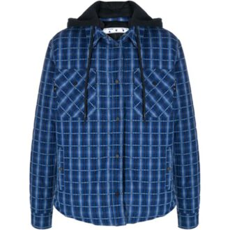 Chaqueta con capucha para hombre, manga larga, estampado de cuadros