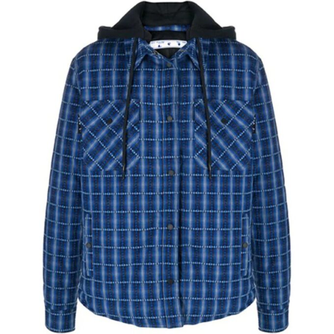Chaqueta con capucha para hombre, manga larga, estampado de cuadros