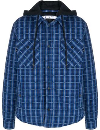 Chaqueta con capucha para hombre, manga larga, estampado de cuadros