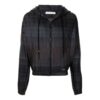 Chaqueta con capucha y cremallera con detalle de rayas, corte holgado, unisex, negra