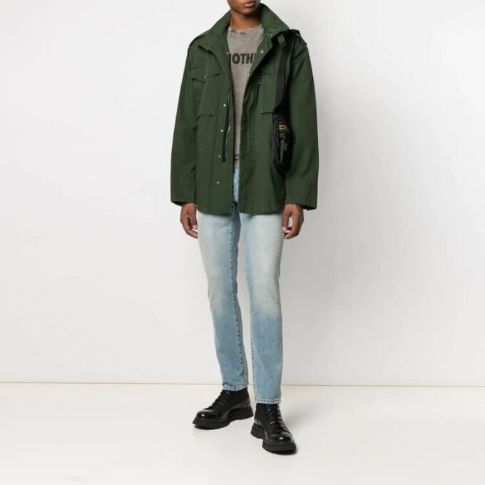 Chaqueta con capucha y cremallera con estampado de Arrows SS21, versión normal, verde