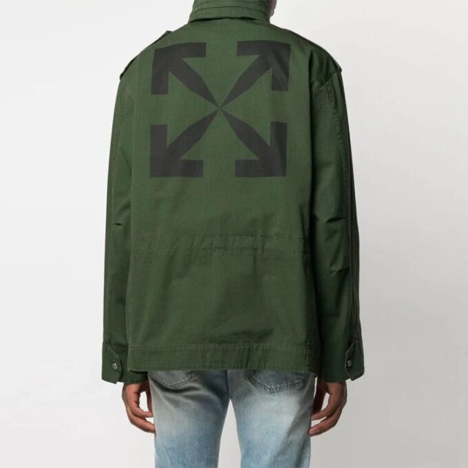 Chaqueta con capucha y cremallera con estampado de Arrows SS21, versión normal, verde