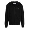 Chaqueta con capucha y cremallera con estampado de logotipo, estilo casual, FW21, corte holgado, negro