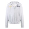 Chaqueta con capucha y cremallera con estampado de logotipo FW20 para hombre, gris
