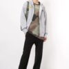 Chaqueta con capucha y cremallera con estampado de logotipo FW20 para hombre, gris