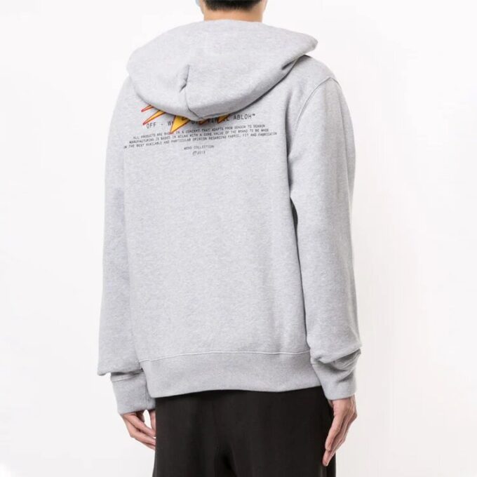 Chaqueta con capucha y cremallera con estampado de logotipo FW20 para hombre, gris