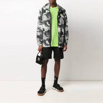 Chaqueta con capucha y cremallera con estampado de logotipo SS21, versión estándar, blanco camuflaje