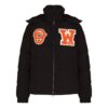 Chaqueta con capucha y cremallera con letras Off-White para hombre FW22 con relleno de plumón, color negro