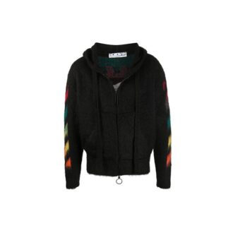 Chaqueta con capucha y cremallera de forro polar, negra