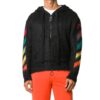 Chaqueta con capucha y cremallera de forro polar, negra