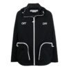 Chaqueta con capucha y cremallera Off-White para hombre, colección primavera-verano 2022, con letras estampadas, versión en negro