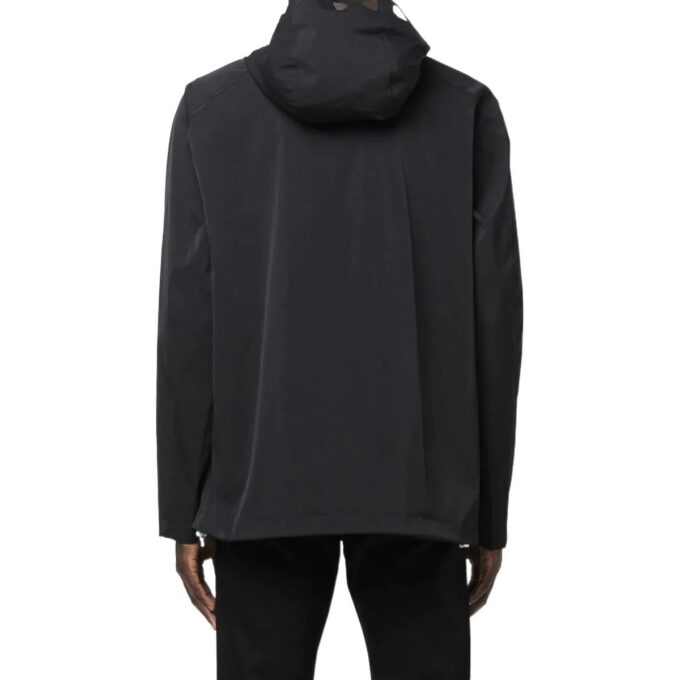 Chaqueta con capucha y cremallera Off-White para hombre, colección primavera-verano 2022, con letras estampadas, versión en negro