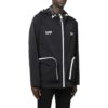 Chaqueta con capucha y cremallera Off-White para hombre, colección primavera-verano 2022, con letras estampadas, versión en negro
