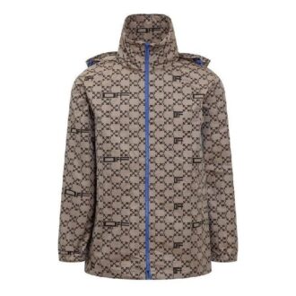 Chaqueta con capucha y cremallera Off-White para hombre, temporada primavera-verano 2022, estampado geométrico completo, corte holgado, color beige