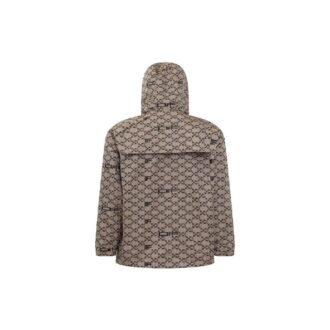 Chaqueta con capucha y cremallera Off-White para hombre, temporada primavera-verano 2022, estampado geométrico completo, corte holgado, color beige
