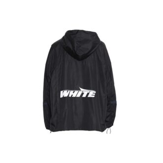 Chaqueta con capucha y cremallera para hombre, estampada, negra