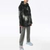 Chaqueta con capucha y cuello redondo para hombre Off-White, estilo tie-dye con cristales, corte holgado, color negro