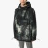 Chaqueta con capucha y cuello redondo para hombre Off-White, estilo tie-dye con cristales, corte holgado, color negro