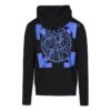 Chaqueta con capucha y estampado azul, color negro