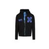 Chaqueta con capucha y estampado azul, color negro