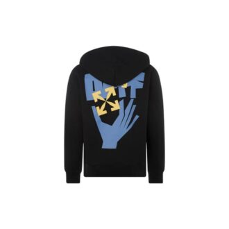Chaqueta con capucha y estampado de letras FW21, versión en negro
