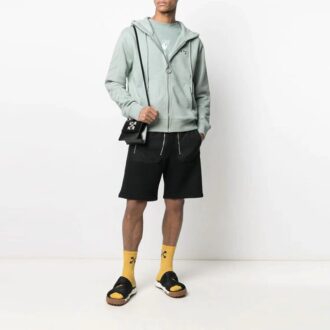 Chaqueta con capucha y estampado de logotipo a rayas de la colección primavera-verano 2021, verde