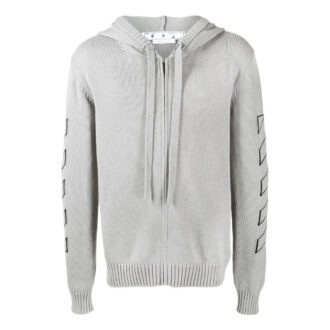 Chaqueta con capucha y logo estampado Off-White para hombre FW22, color liso, versión gris claro