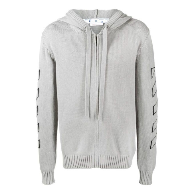Chaqueta con capucha y logo estampado Off-White para hombre FW22, color liso, versión gris claro