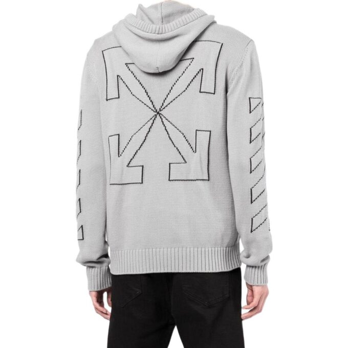 Chaqueta con capucha y logo estampado Off-White para hombre FW22, color liso, versión gris claro