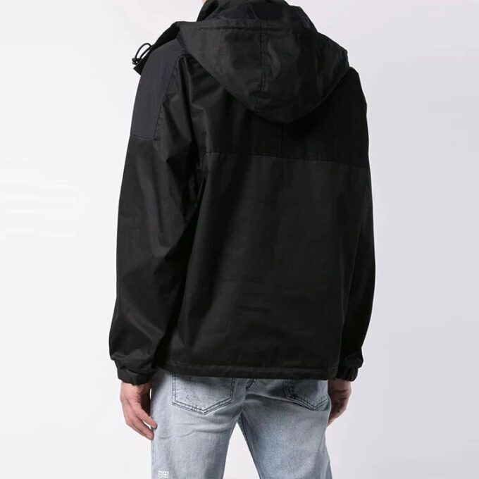 Chaqueta con capucha y logo Off-White para hombre, corte holgado, color negro