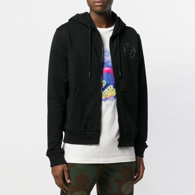 Chaqueta con capucha y logotipo decorado SS19