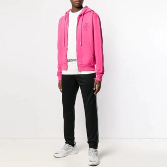 Chaqueta con capucha y logotipo SS19 para hombre, rosa
