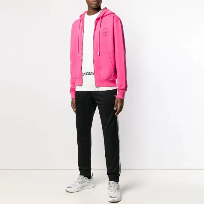 Chaqueta con capucha y logotipo SS19 para hombre, rosa