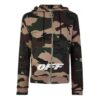 Chaqueta con cremallera de camuflaje verde