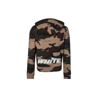 Chaqueta con cremallera de camuflaje verde