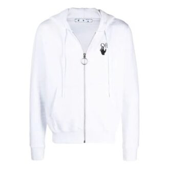 Chaqueta con cremallera de color liso Off-White para hombre FW21, color blanco