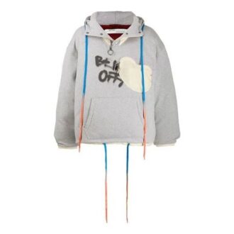 Chaqueta con cremallera de corte holgado y estampado de letras de grafiti a doble cara para hombre de Off-White, color gris