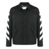 Chaqueta con cremallera en la solapa y diseño de rayas laterales en las mangas para hombre de Off-White, colección FW22, color negro