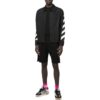 Chaqueta con cremallera en la solapa y diseño de rayas laterales en las mangas para hombre de Off-White, colección FW22, color negro