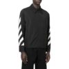 Chaqueta con cremallera en la solapa y diseño de rayas laterales en las mangas para hombre de Off-White, colección FW22, color negro