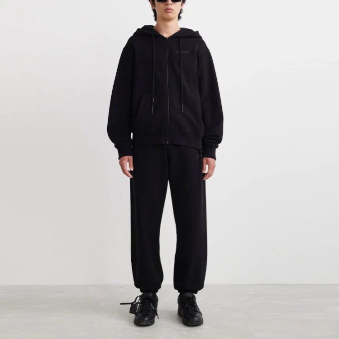 Chaqueta con cremallera estampada Off-White para hombre, temporada primavera-verano 2022, color negro