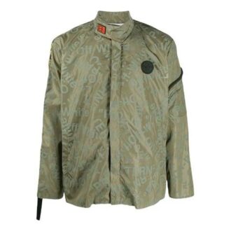 Chaqueta con cremallera y estampado de letras grandes FW21, versión verde