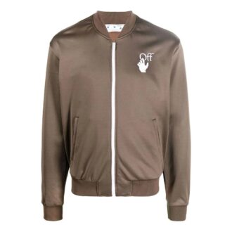 Chaqueta con cremallera y estampado de logotipo en color liso para hombre de Off-White