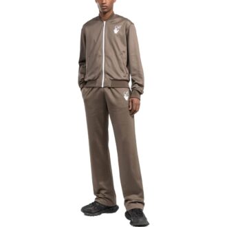 Chaqueta con cremallera y estampado de logotipo en color liso para hombre de Off-White