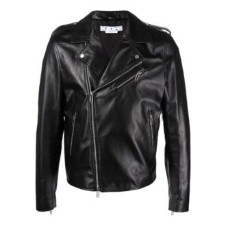 Chaqueta con cremallera y estampado de sarga Off-White para hombre FW22, color negro