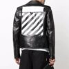Chaqueta con cremallera y estampado de sarga Off-White para hombre FW22, color negro