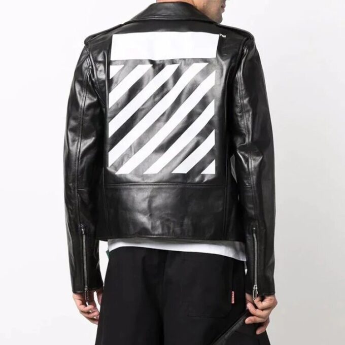 Chaqueta con cremallera y estampado de sarga Off-White para hombre FW22, color negro