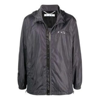 Chaqueta con cremallera y estampado del logotipo de la colección SS21, versión gris