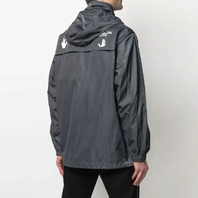 Chaqueta con cremallera y estampado del logotipo de la colección SS21, versión gris