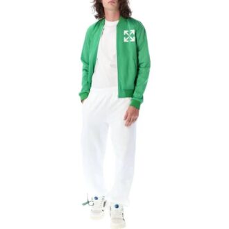 Chaqueta con cremallera y estampado verde